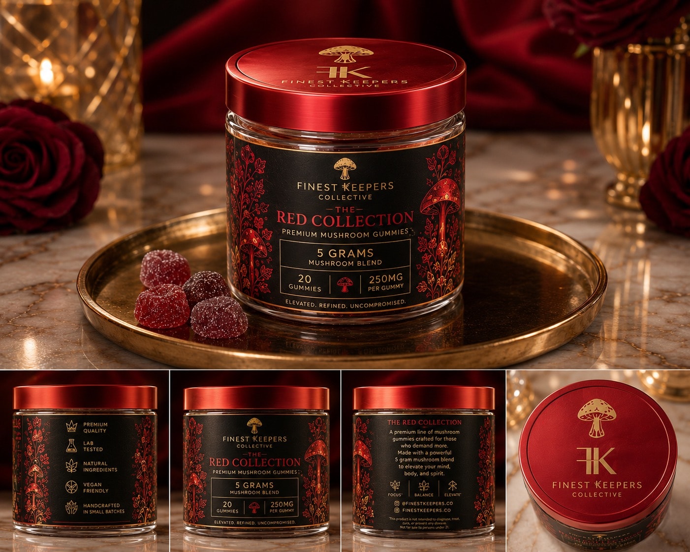 Finest Keepers Red Collection — Premium Mushroom Gummies 5 Gram Blend